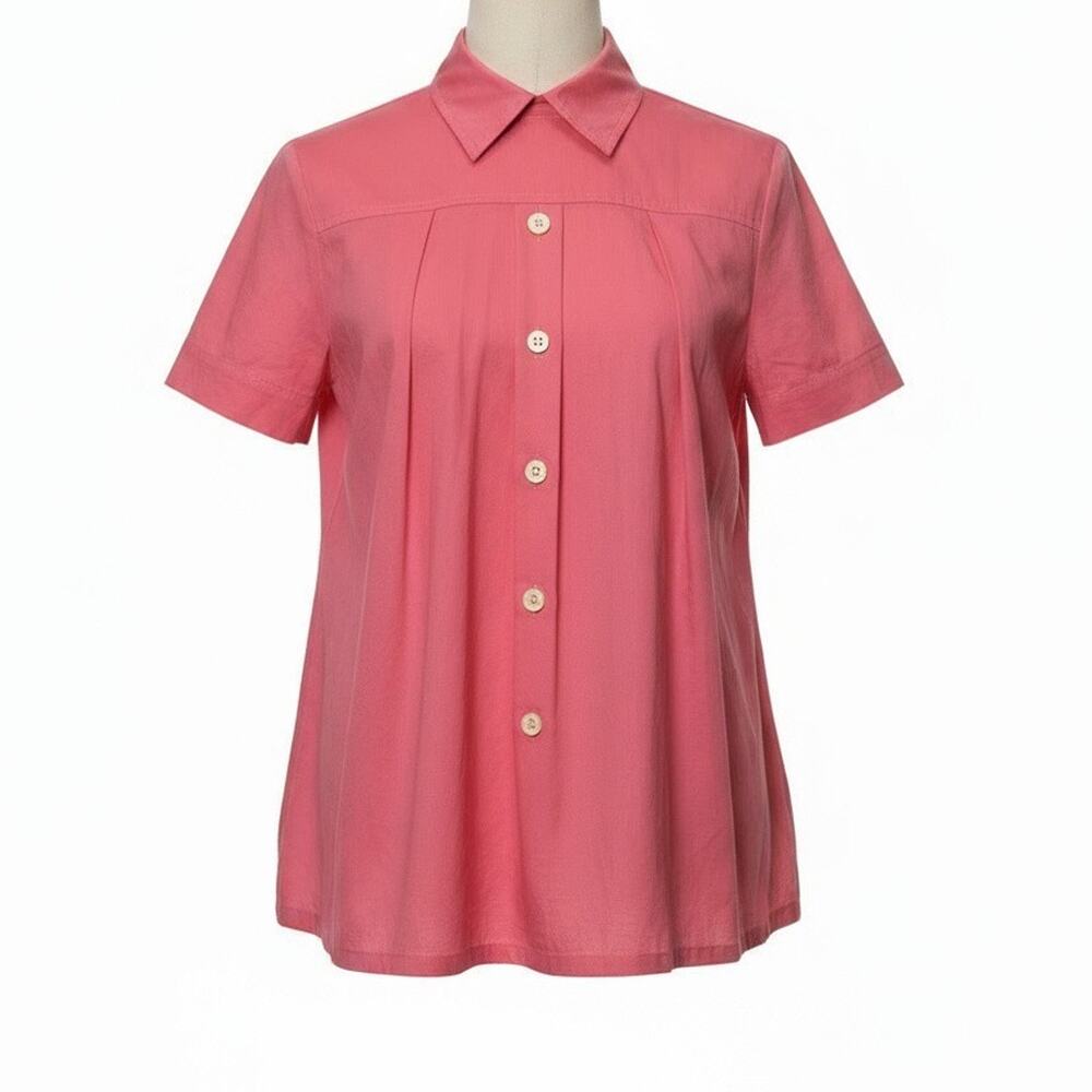Alexandre Herchcovitch Shirt Womens L Coral Pink Cotton Button Front Designer